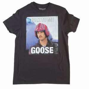 NWOT Top Gun Movie Shirt Mens Size Small Black Talk to me Goose